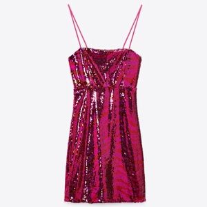 Zara Pink Sequin Mini Dress